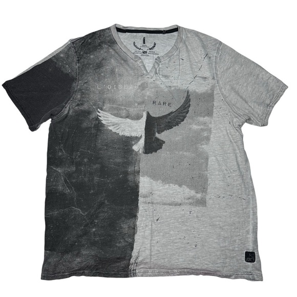 I Jeans By Buffalo Short Sleeve Gray V-Neck Graphic T-Shirt Men’s Size XL - Picture 1 of 5